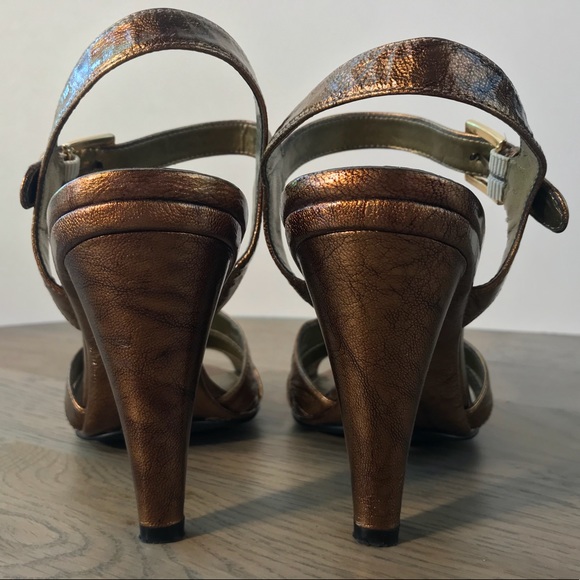 Linea Paolo Bronze Patent Strappy Sandals - Size 8 - Picture 4 of 7